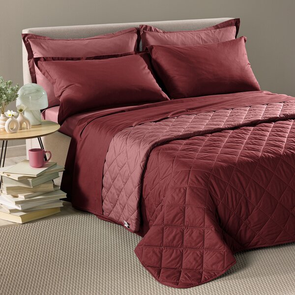 Copriletto Primaverile SINGOLO Vita Double BORDEAUX Cotone Caleffi