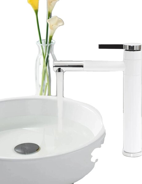 Miscelatore per lavabo, rotazione a 360°, rame di classe A, monocomando, portata 2 GPM, altezza 297 mm