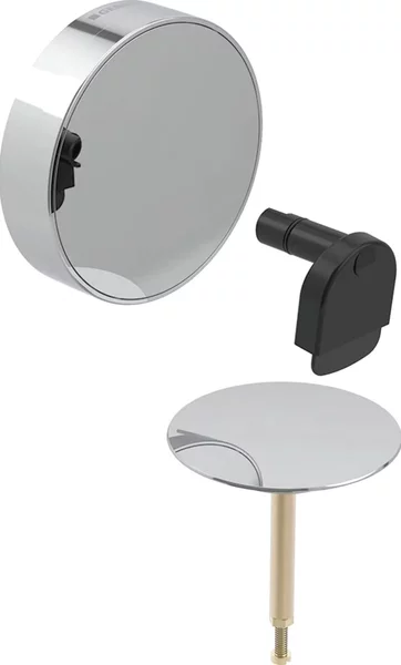 Geberit GE, kit prefabbricato per scarico vasca da bagno, modello Split d52 mm, con comando a rotella e rubinetto di riempimento, bianco, 1 pz
