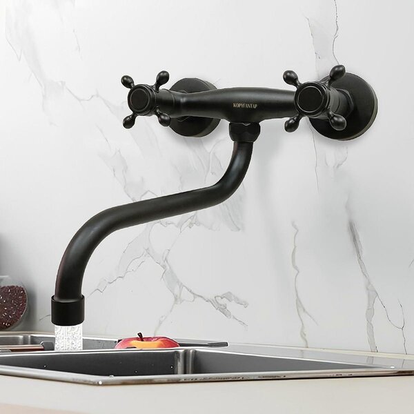 Solidchoice - Rubinetto da cucina a parete, design classico, con braccio girevole