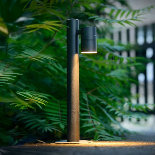 Lucide Lampione ARNE, nero, a 1 braccio, altezza 50 cm, IP44, LED GU10 ARNE, Nero, Metallo, Moderno