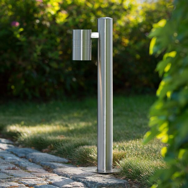 Lucide Lampione ARNE, color cromo, a 1 braccio. Altezza 50 cm, IP44, LED GU10 ARNE, Cromo / Argento, Metallo, Moderno