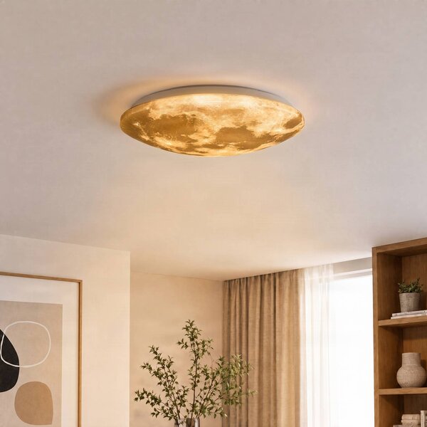Trio Lighting Plafoniera a LED Lunar, dimmerabile, Bianco / Opale, Soggiorno / Sala da pranzo, Plastica, Moderno, Plafoniera LED