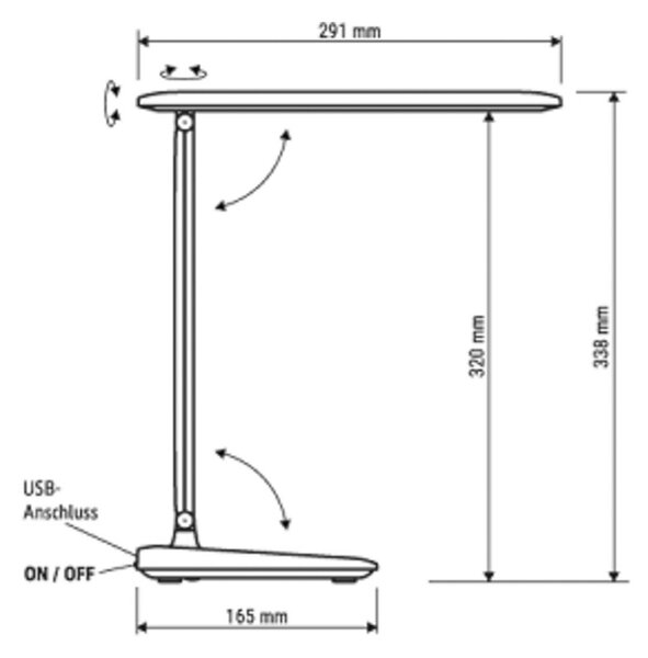 Maul Lampada da scrivania MAULsally, dimmerabile, Bianco / Opale, Studio / Ufficio, Plastica, Lampada da tavolo LED