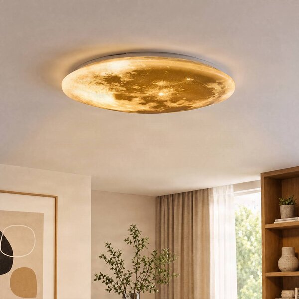 Trio Lighting Plafoniera a LED Lunar, dimmerabile, Bianco / Opale, Soggiorno / Sala da pranzo, Plastica, Moderno, Plafoniera LED