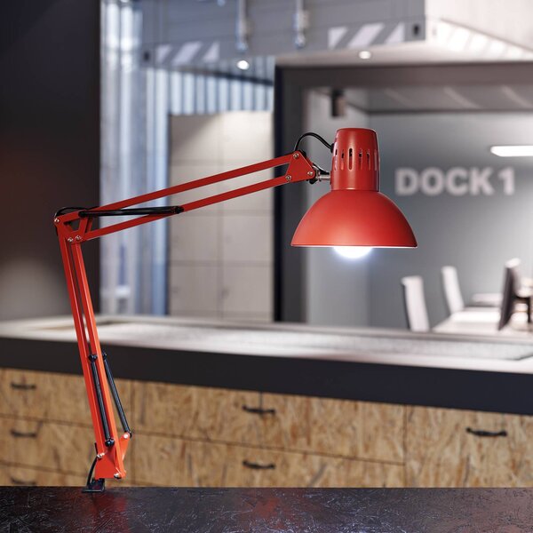 Maul Lampada con morsetto MAULstudy, Rosso, Studio / Ufficio, Metallo, Lampada con morsetto