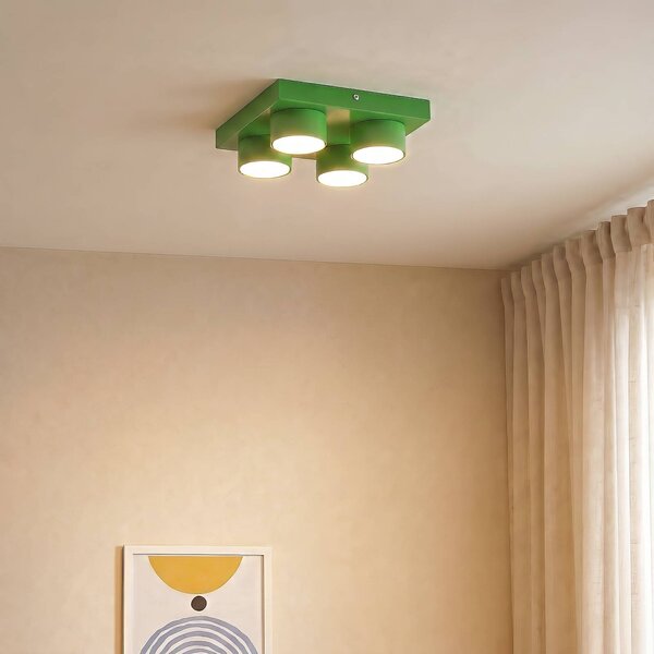 Plafoniera soffitto Brix TK Lighting, dimmerabile, Verde, Soggiorno / Sala da pranzo, Metallo, Moderno, Plafoniera