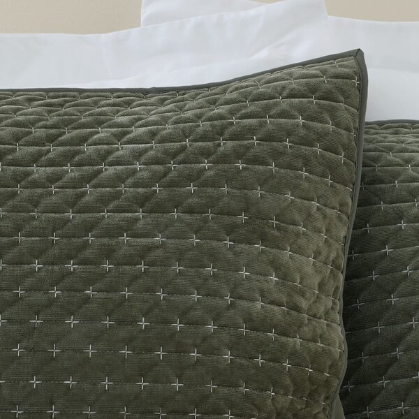 Federe decorative in set in velluto 2 pz 50x75 cm Attica Velvet Embroidered – Bianca