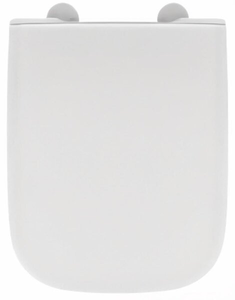 Schläfer 4649106 - Sedile Copriwater slim Ideal Standard Serie I Life A originale (T481201), Tavoletta WC in Termoindurente Bianco Lucido, Cerniere in Acciaio, Ricambio con Forma Dedicata, 44 x 36 cm