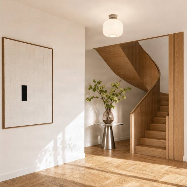 Plafoniera soffitto Evey NOLA, dimmerabile, Bianco / Opale, Soggiorno / Sala da pranzo, Vetro, Scandinavo, Plafoniera
