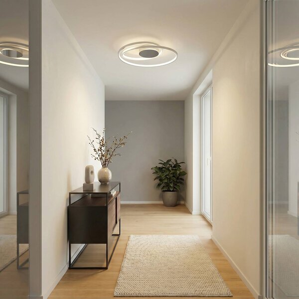 Plafoniera a LED Maire Lucande, dimmerabile, Cromo / Argento, Soggiorno / Sala da pranzo, Alluminio, Moderno, Plafoniera LED