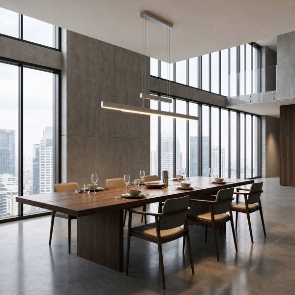 Trio Lighting Lampada LED a sospensione Trajan, 2.700-5.000K, nichel opaco dimmerabile, Alluminio / Grigio / Zincato, Soggiorno / Sala da pranzo, Metallo, Moderno