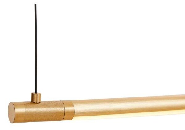 LOOM DESIGN lampada LED a sospensione Straw 200, oro, alluminio dimmerabile, Ottone / Oro, Soggiorno / Sala da pranzo, Alluminio, Moderno