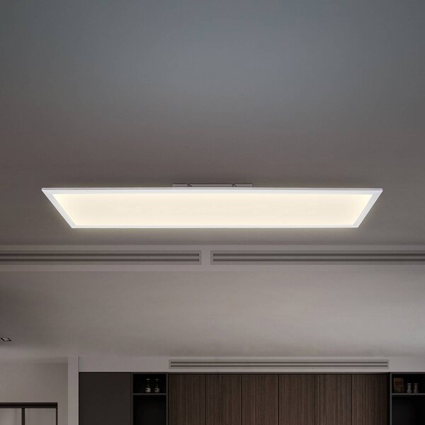 B.K. Licht Pannello LED Brian CCT, bianco, 100 x 25 cm, telecomando Brian, dimmerabile, Bianco / Opale, Studio / Ufficio, Metallo, Pannello LED