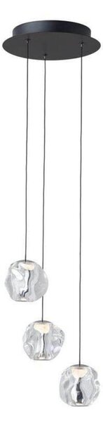 LOOM DESIGN lampada LED a sospensione Ice Ball 3, trasparente, acrilico dimmerabile, Chiaro / Trasparente, Soggiorno / Sala da pranzo, Plastica, Moderno