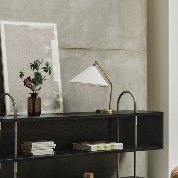 GUBI Lampada da tavolo di design Gräshoppa, Alluminio / Grigio / Zincato, Soggiorno / Sala da pranzo, Tessuto / Stoffa / Seta, Design, Lampada da tavolo