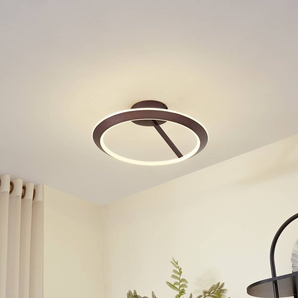 Plafoniera a LED Eldra Lucande, dimmerabile, Marrone / Ruggine, Soggiorno / Sala da pranzo, Metallo, Moderno, Plafoniera LED