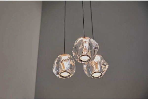 LOOM DESIGN lampada LED a sospensione Ice Ball 3, trasparente, acrilico dimmerabile, Chiaro / Trasparente, Soggiorno / Sala da pranzo, Plastica, Moderno