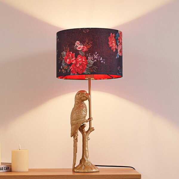 Lampada da tavolo Marula Lindby, Ottone / Oro, Soggiorno / Sala da pranzo, Tessuto / Stoffa / Seta, Moderno, Lampada da tavolo