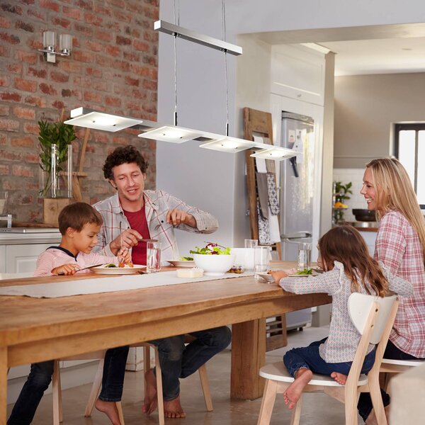 B.K. Licht Lampada a sospensione Dina, Alluminio / Grigio / Zincato, Soggiorno / Sala da pranzo, Metallo, Moderno, Lampada a sospensione