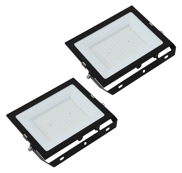 Prios LED faretto da esterno Maikel, 150 W, metallo, set 2 Maikel PRIOS, Nero, Alluminio, Moderno, Applique LED da esterni