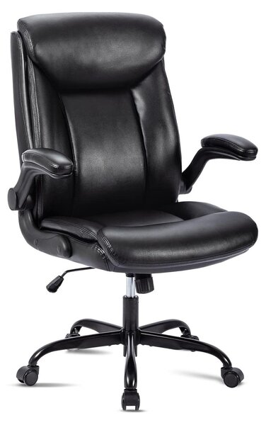Sedia da ufficio ergonomica, realizzata in ecopelle, regolabile e confortevole