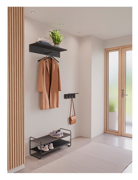 Scarpiera nera in acciaio 33x33x80 cm A-Shoe – Zone