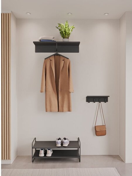 Scarpiera nera in acciaio 33x33x80 cm A-Shoe – Zone