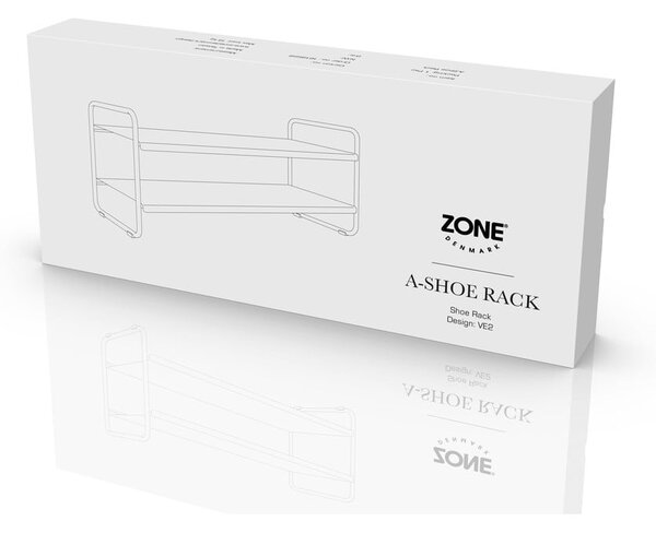Scarpiera nera in acciaio 33x33x80 cm A-Shoe – Zone