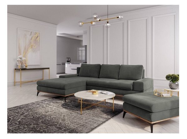Divano letto angolare grigio scuro, angolo sinistro Planet - Windsor & Co Sofas
