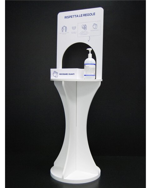 Colonnina piantana porta Igienizzante GEL da Terra plexiglass pi� contenitore guanti 45x45xh145 cm - spessore 5 mm per farmacie , ed attivit� commerciali che necessitano di igiene