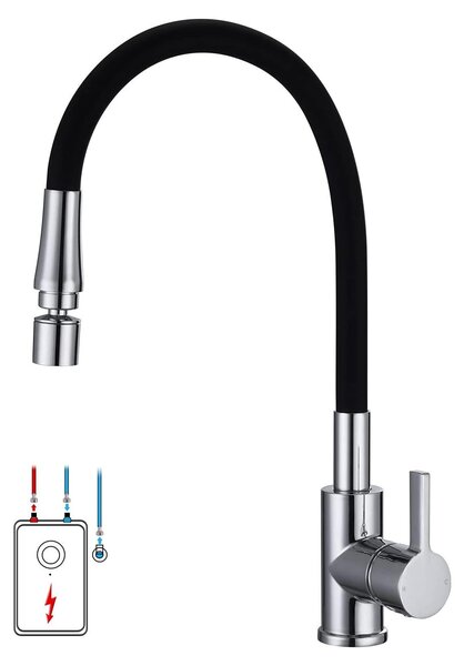 Solidchoice - Rubinetto da cucina con bocchetta flessibile e 2 modalità di erogazione