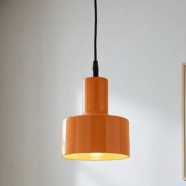 PR Home Lampada a sospensione Solo Small con spina Ø13cm, arancione, Giallo / Arancione, Soggiorno / Sala da pranzo, Metallo
