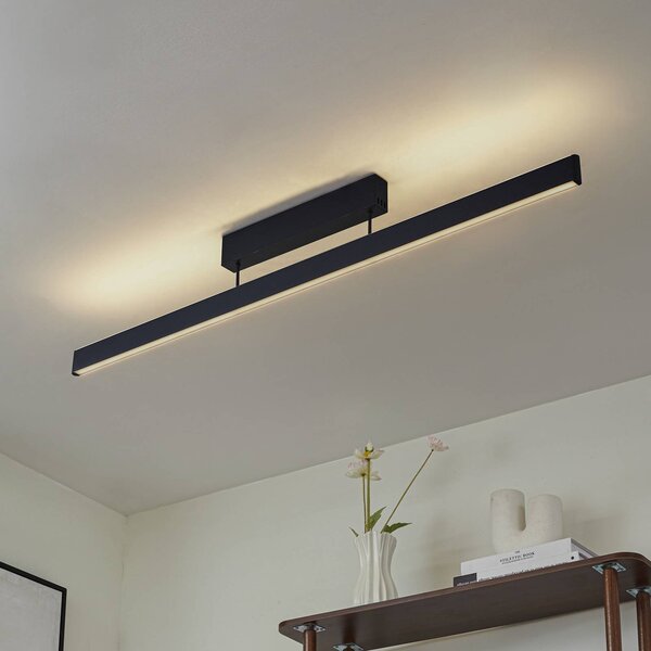 Plafoniera smart Mylosh Lucande, dimmerabile, Nero, Soggiorno / Sala da pranzo, Alluminio, Moderno