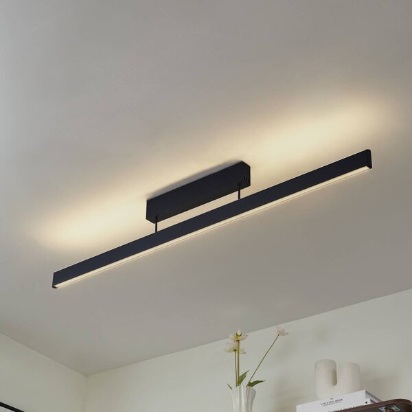 Plafoniera smart Mylosh Lucande, dimmerabile, Nero, Soggiorno / Sala da pranzo, Alluminio, Moderno