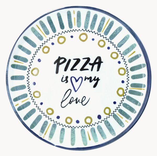 Set di 6 piatti rotondi per pizza Cinzia Pizza Is My Love
