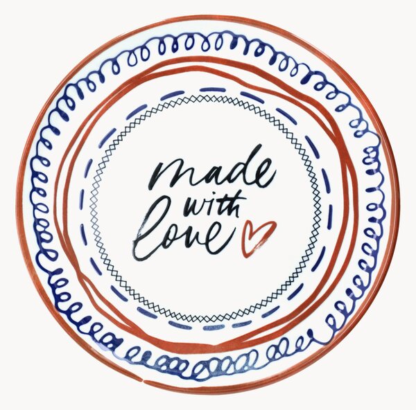 Set di 6 piatti rotondi per pizza Cinzia Made With Love
