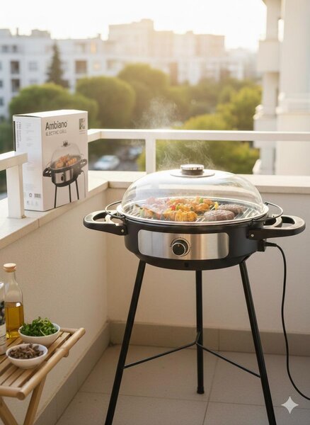 Griglia elettrica 2 in 1 Ambiano 2400 W – Griglia sul balcone e in casa!