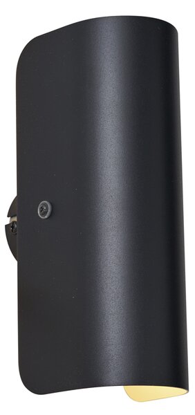 Lampada da parete moderna nera a 2 luci - Gotthard