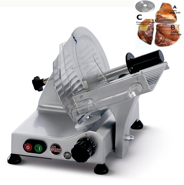 Affettatrice domestica a Gravit� FAC F195 con affilatoio Staccato per lama 52x36xh31,5 cm - Lama 195 mm in lega leggera di alluminio