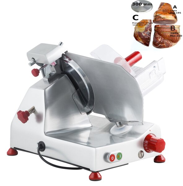 Affettatrice domestica a Gravit� FAC F300 R con affilatoio Fisso per lama 65x48,5xh44 cm - Lama 300 mm - 25 Kg in lega leggera di alluminio