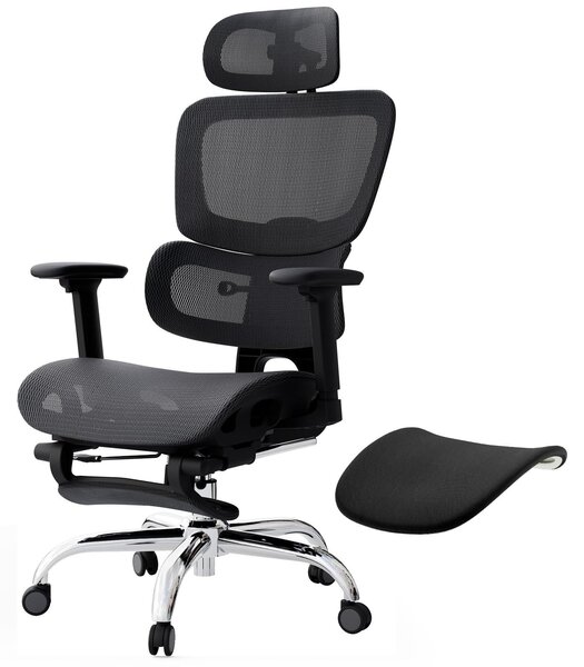 Sedia da ufficio ergonomica con poggiapiedi e schienale regolabile