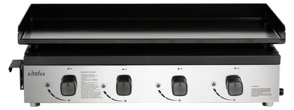 Griglia a gas con piastra piatta e 4 bruciatori