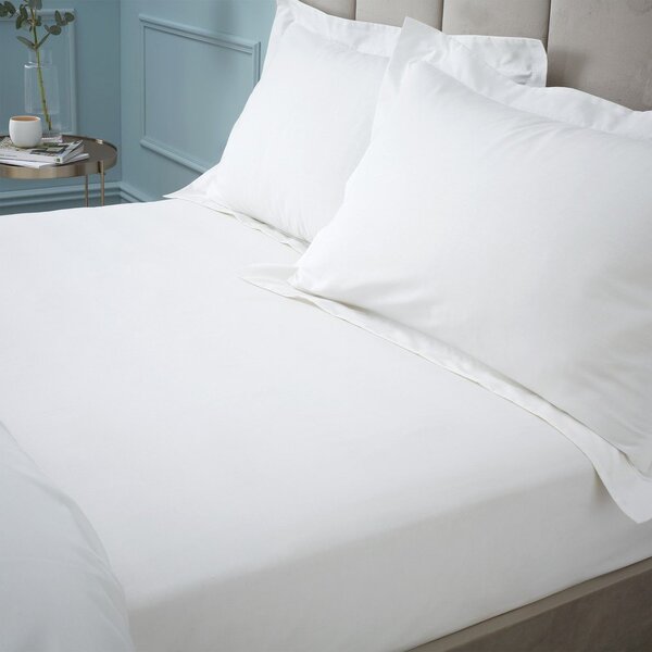 Lenzuolo bianco in cotone egiziano elasticizzato 90x190 cm - Bianca