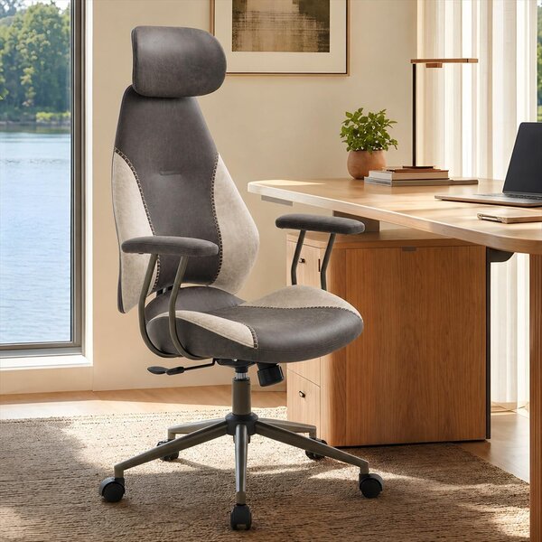 Sedia da ufficio ergonomica con schienale alto e poggiatesta