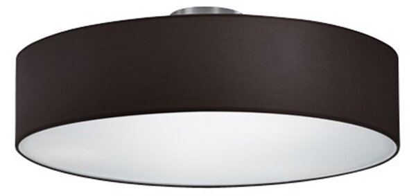 Trio Leuchten - Plafoniera moderna rotonda I Lampada da soffitto I Lampada I Luce in nichel opaco con paralume nero - HotelI 3 luci I Soggiorno I Camera da letto - Tessile rotondo - LED adatto E27