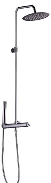 Schläfer 131710040 | Colonna Doccia PureShower con Miscelatore Colore Grigio Canna di fucile, Soffione Tondo 25 cm a Pioggia Anticalcare, Altezza Regolabile