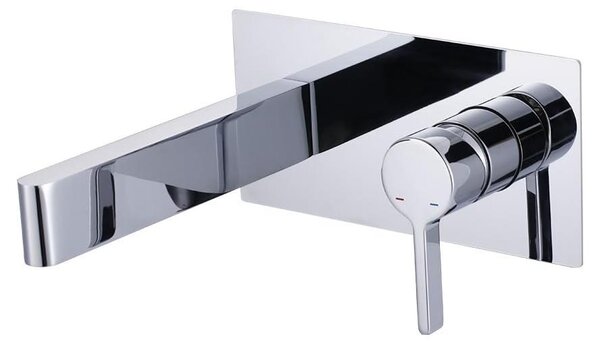 Miscelatore monocomando per lavabo da incasso, realizzato in ottone e acciaio inossidabile