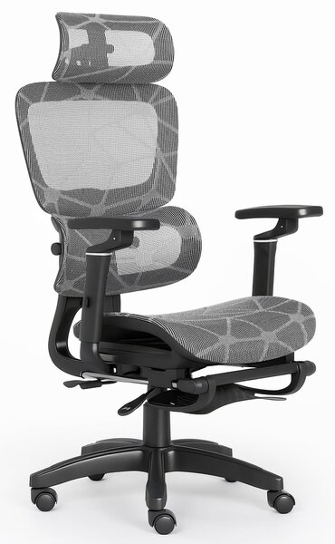 Sedia da ufficio ergonomica con poggiapiedi e schienale regolabile