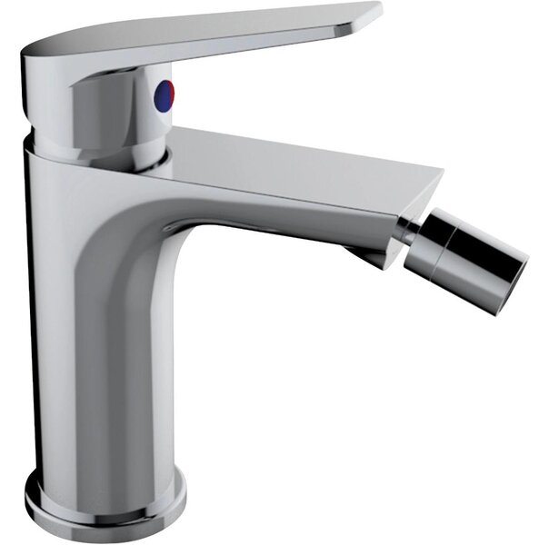 Schläfer 26505015 | Miscelatore Monocomando per Bidet Bagno serie Leonardo con Scarico automatico 1 1/4, Rubinetto Monoforo Cartuccia diam35mm Cromo Argento, Italy